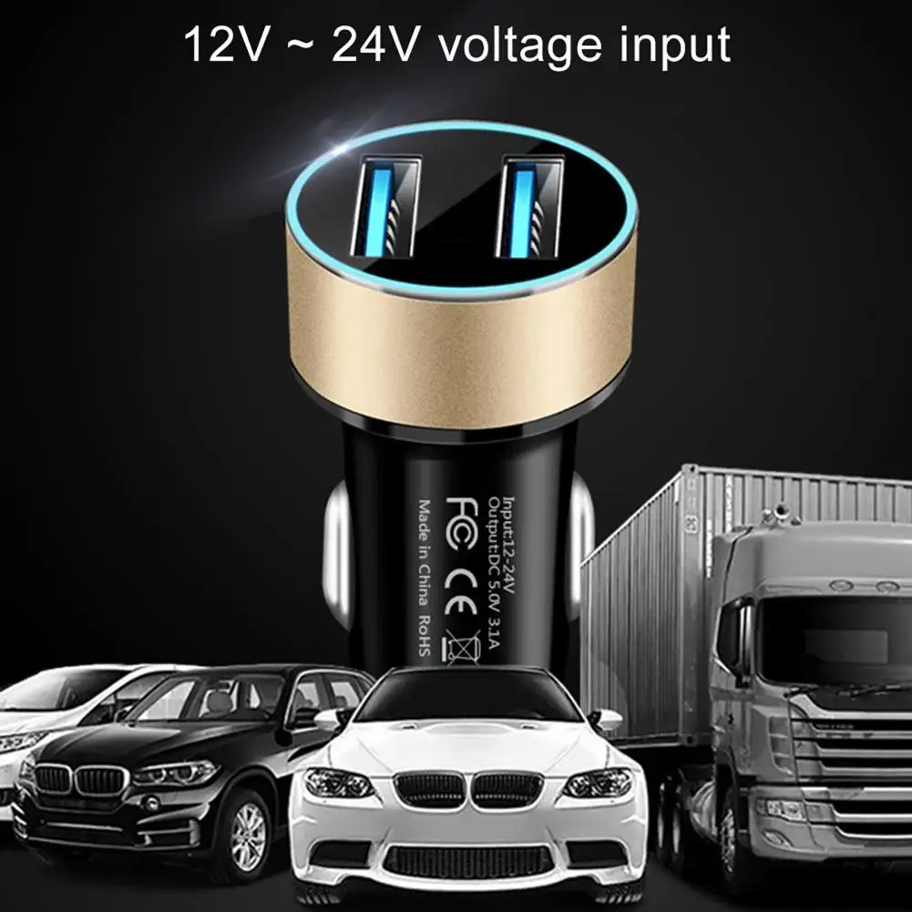 Useful Space-saving Built-In Management Chip Vehicle Phone Charg 12V 24V Voltage Input Car Mobile Phone Charger