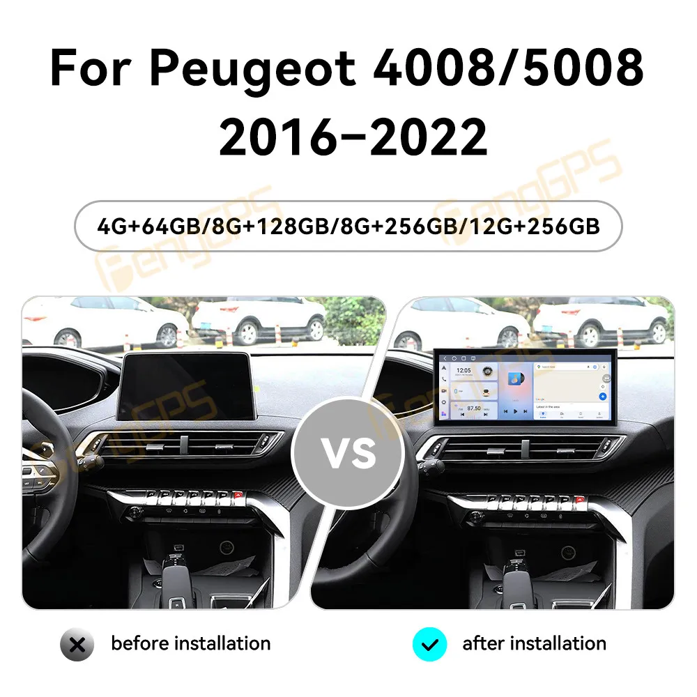 15.8'' Android Touch Screen For Peugeot 4008/5008 2016-2022 CarPlay Multimedia Player GPS Navi Head Unit Qualcomm Car Radio WIFI