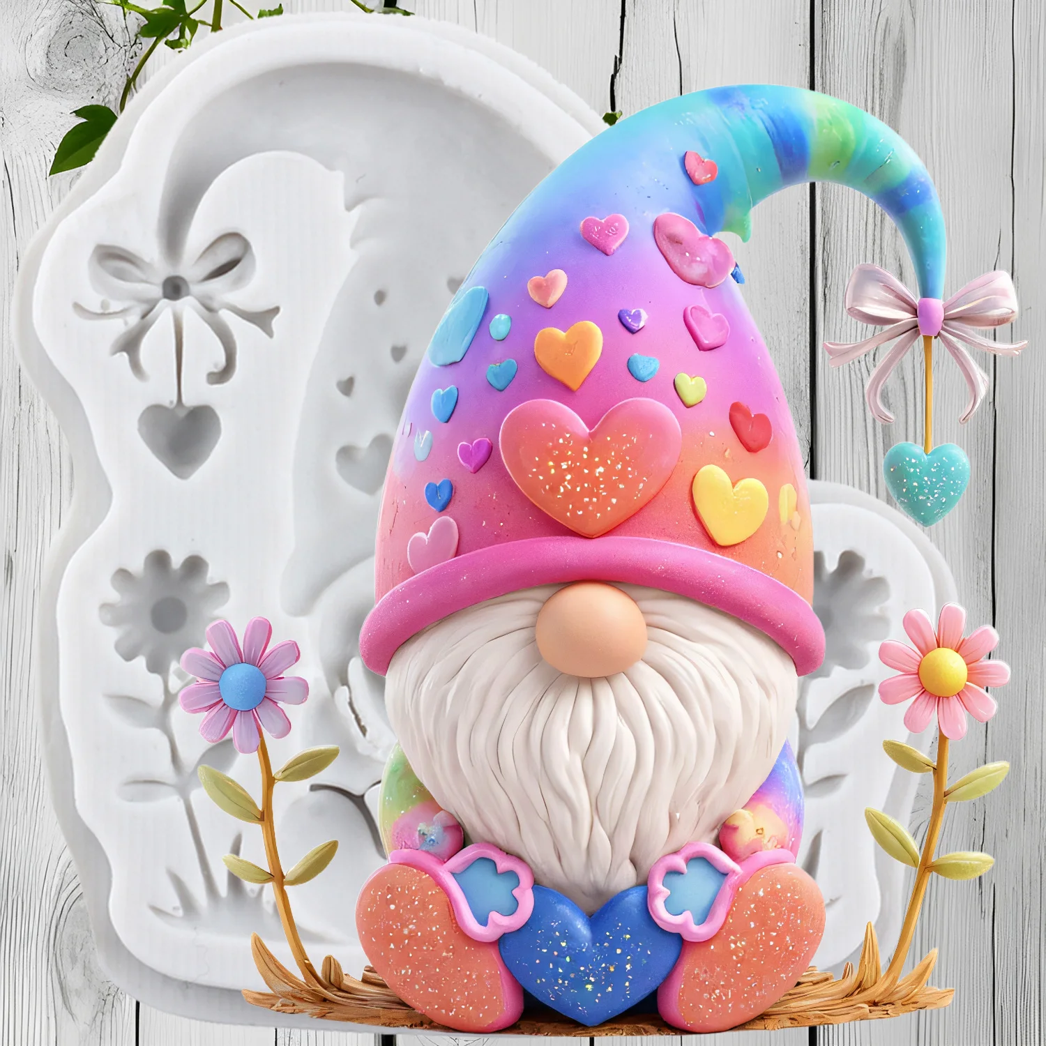 Christmas Gnome Silicone Molds Santa Claus Fondant Cake Decorating Tools Cupcake Topper Chocolate Craft Gum Paste Polymer Clay