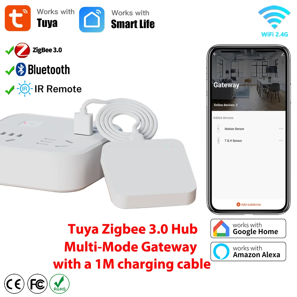 Tuya Zigbee Wireless Hub Bluetooth-Kompatibel Gateway Für Smart Home Automation Über Smart Life APP Funktioniert mit Google Home Alexa