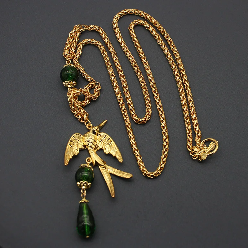 Retro Swift Lucky Bird Jewelry Set - Stackable Necklace Earrings for Vintage Clothing Accessories Birthday Gift for Women Men