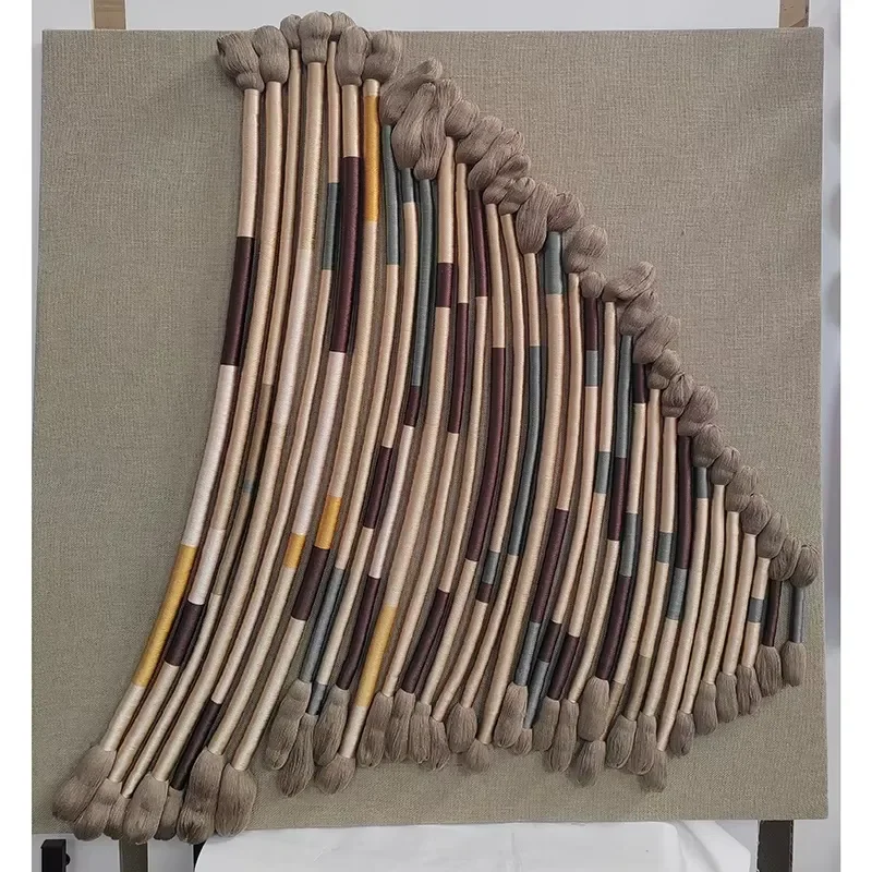 Factory CustomizableTextured Color Blocked Woven Wall Hanging Decor for Industrial Style Dining Spaces