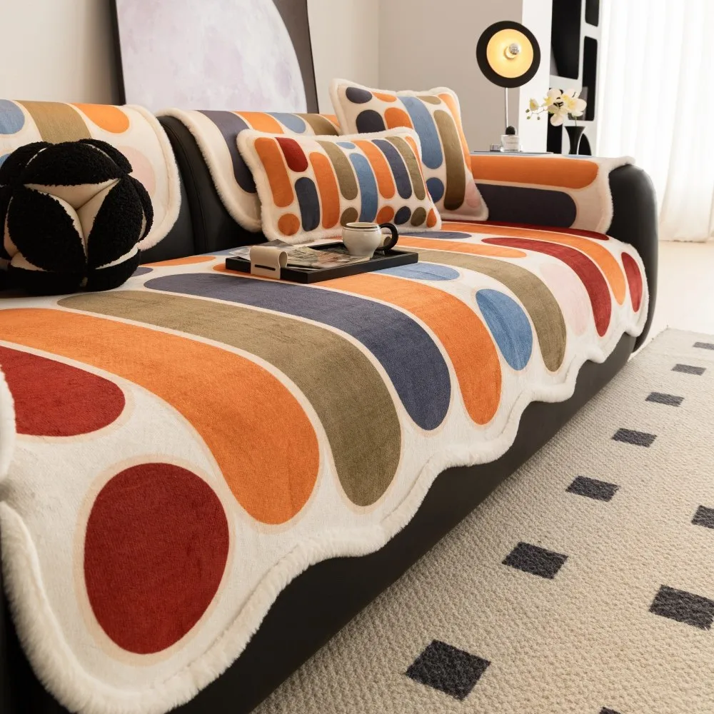 

Универсальный всесезонный чехол для дивана с защитой от царапин кошек, 2026, в стиле Color Block Dopamine