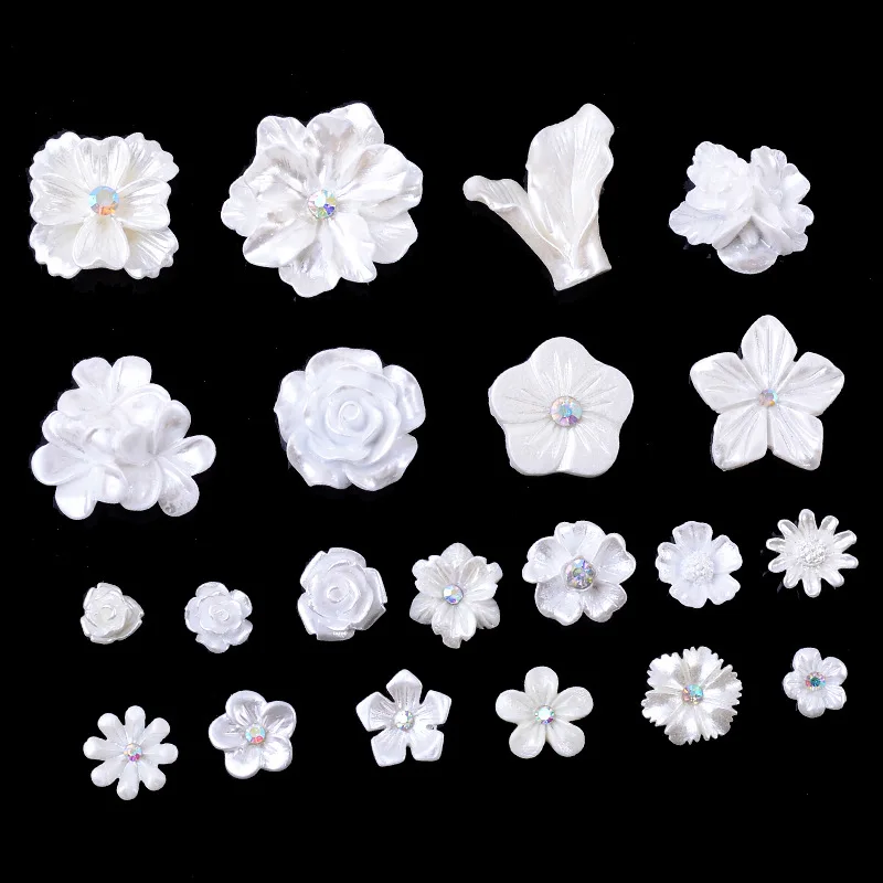 20pcs Diy Resin Rose Flower Decoration Nail Art Crafts Flatback Cabochon Scrapbooking Fit Hair Clips Glue On Rhinestones Beads