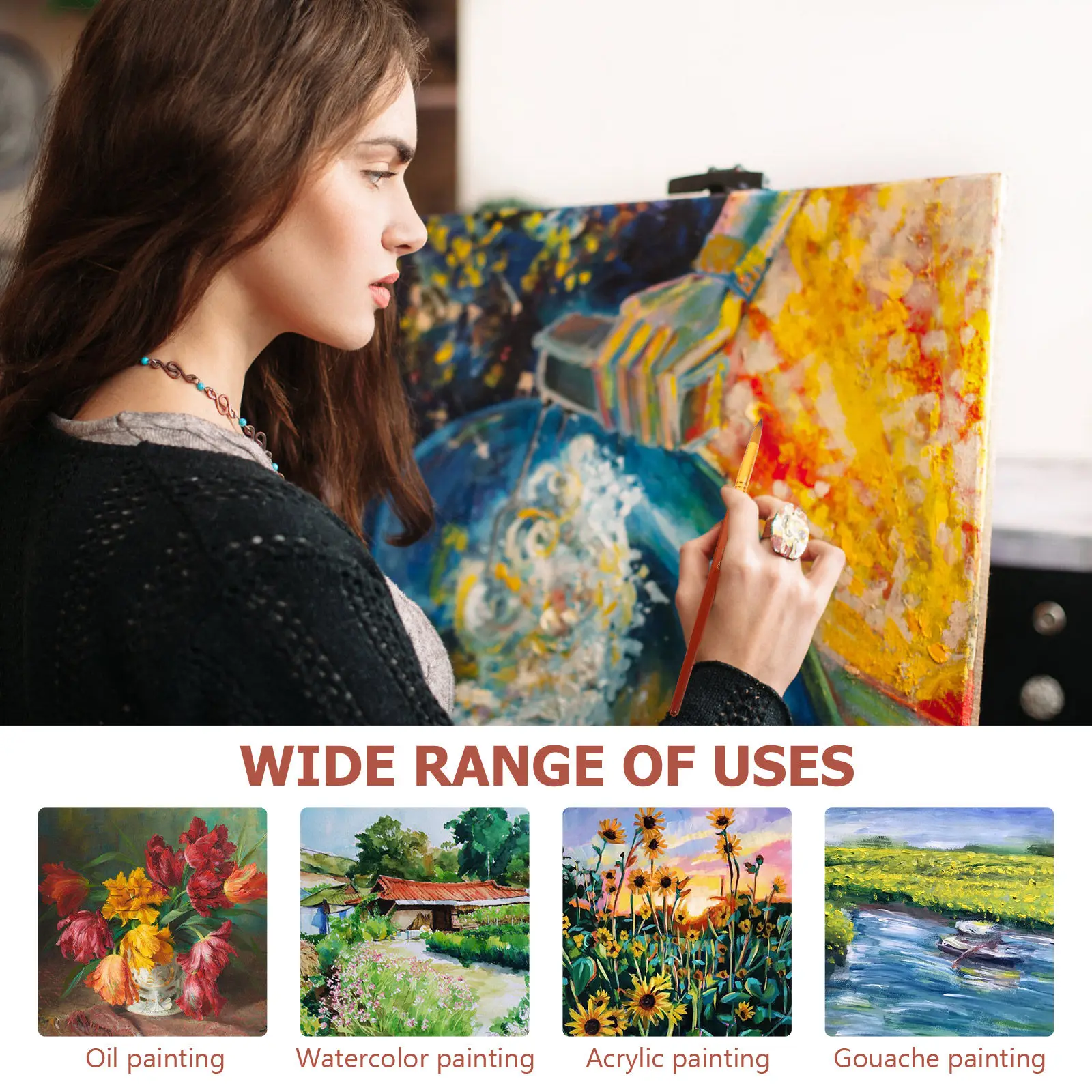 

Набор из 6 кистей с тонким наконечником для акварели, акрила, для студентов и художников, портативный набор для рисования