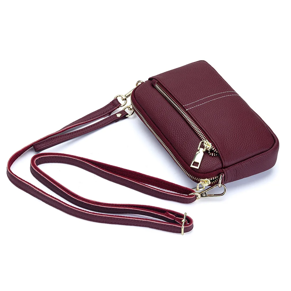 

Trendy Women's Genuine Leather Crossbody Bag Minimalist Small Square Clutch Bag Lightweight Cowhide Shoulder Bag for Daily Use