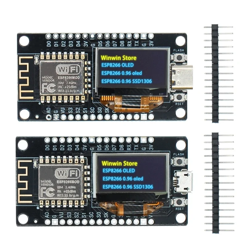 

NodeMCU ESP8266 Development Board With 0.96 Inch OLED Display CH340G ESP-12F WiFi Module TYPE-C USB For Arduino/Micropython