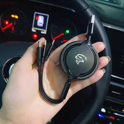 Car 3 In 1 Retractable Micro Data Wire USB Type C 100w Fast Charging for Dodge Challenger Hellcat SRT