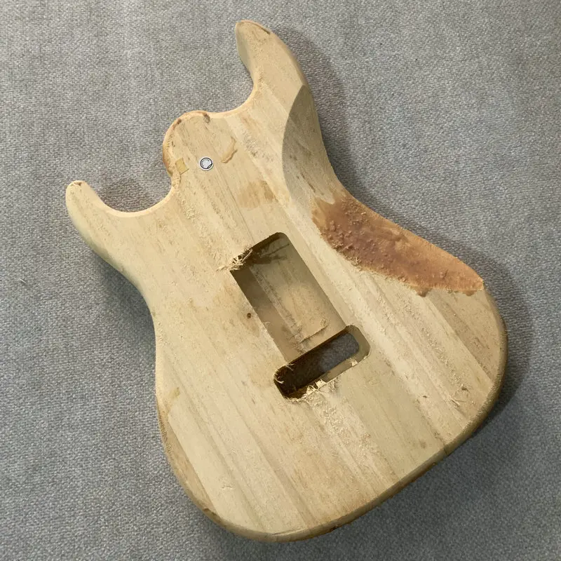 Unfinished Electric Guitar Body Flamed Top Solid Basswood SSH Pickups Two Point Fixed Tremolo Style  DIY Guitar Parts  GB264