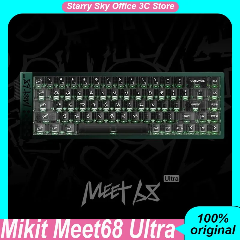 

Mikit Meet68 Ultra Киберспортивная клавиатура Проводная магнитная ось Алюминиевый сплав Omega RT0.01 мм Игровые клавиатуры для ноутбуков ПК Meet68Ultra