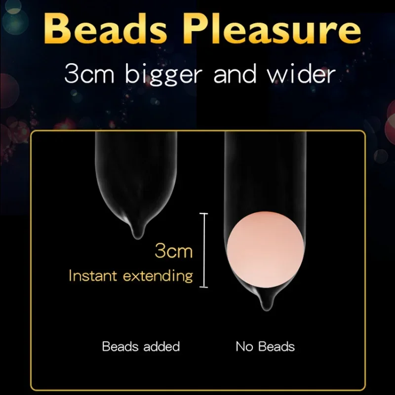 1pcs Beads Condoms Sex Toys for Men Penis Enlarger Reusable Ball Penis Extender Delay Ejaculation Contraception Cock Rings