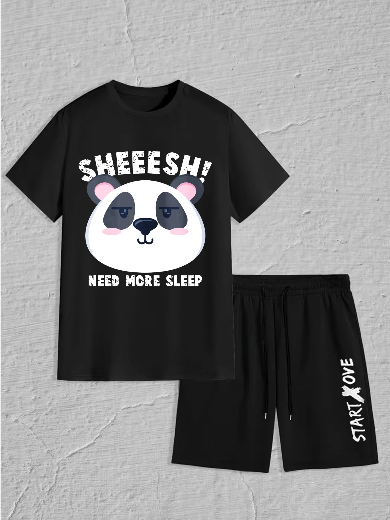 men's set 2025 Summer men's set men's suits Printed Graphic crewneck training suit set men sports men's clothing set