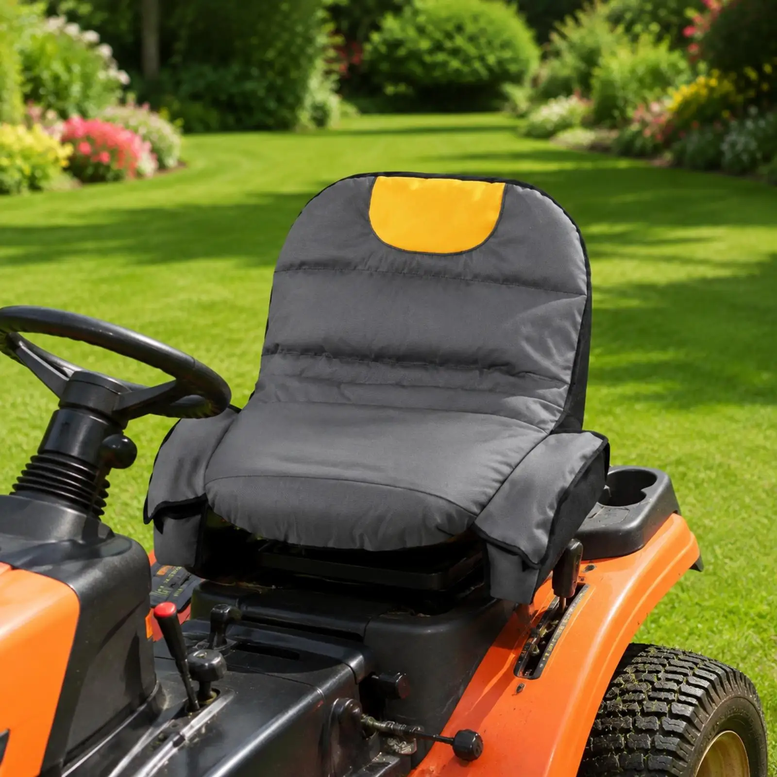 Universal Riding Mower for seat Cover Polyester Padded Tractor for seat Protector with Backrest for Yard Work