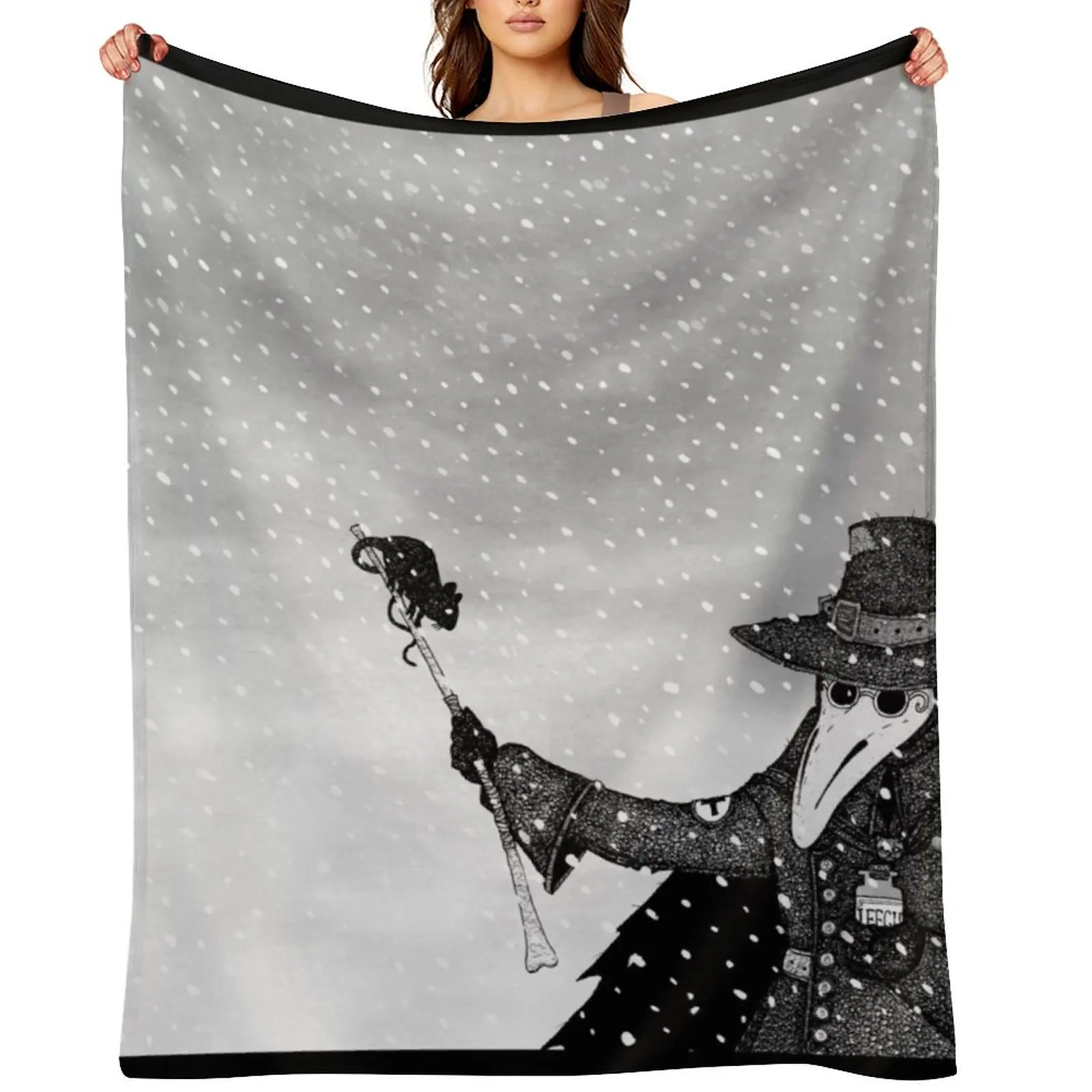 

Plague Doctor in the Snow Throw Blanket christmas gifts Tourist anime Quilt Blankets