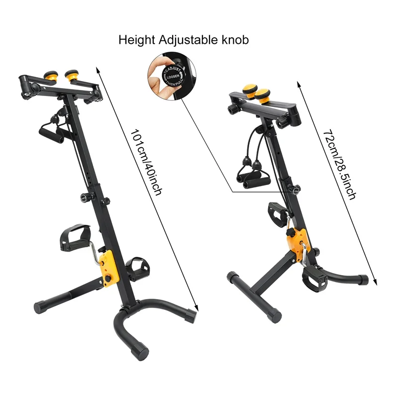 2026 Folding Pedal Exercise Bike  Fitness  Seniors Home   Rehabilitation Bicycle Handrail Cycling Stepper Leg Pedal Trainer