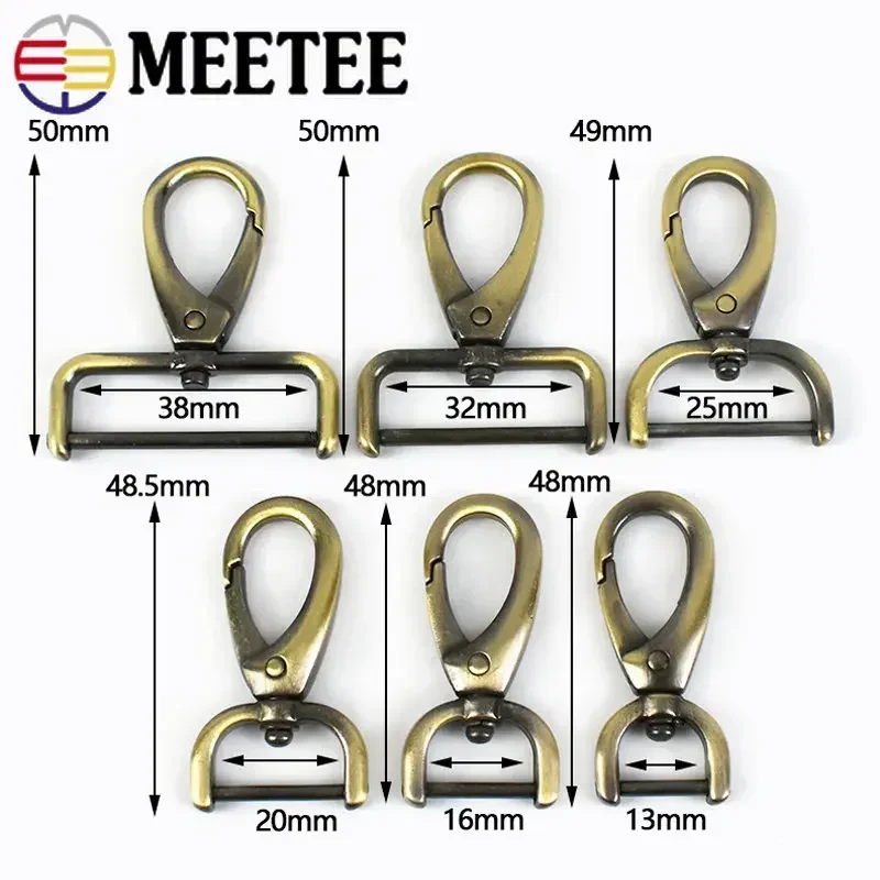 2/4Pcs 13-38mm Detachable Metal Buckle Swivel Lobster Clasp for Bag Belt Webbing Band Trigger Snap Hook DIY Hardware Accessories