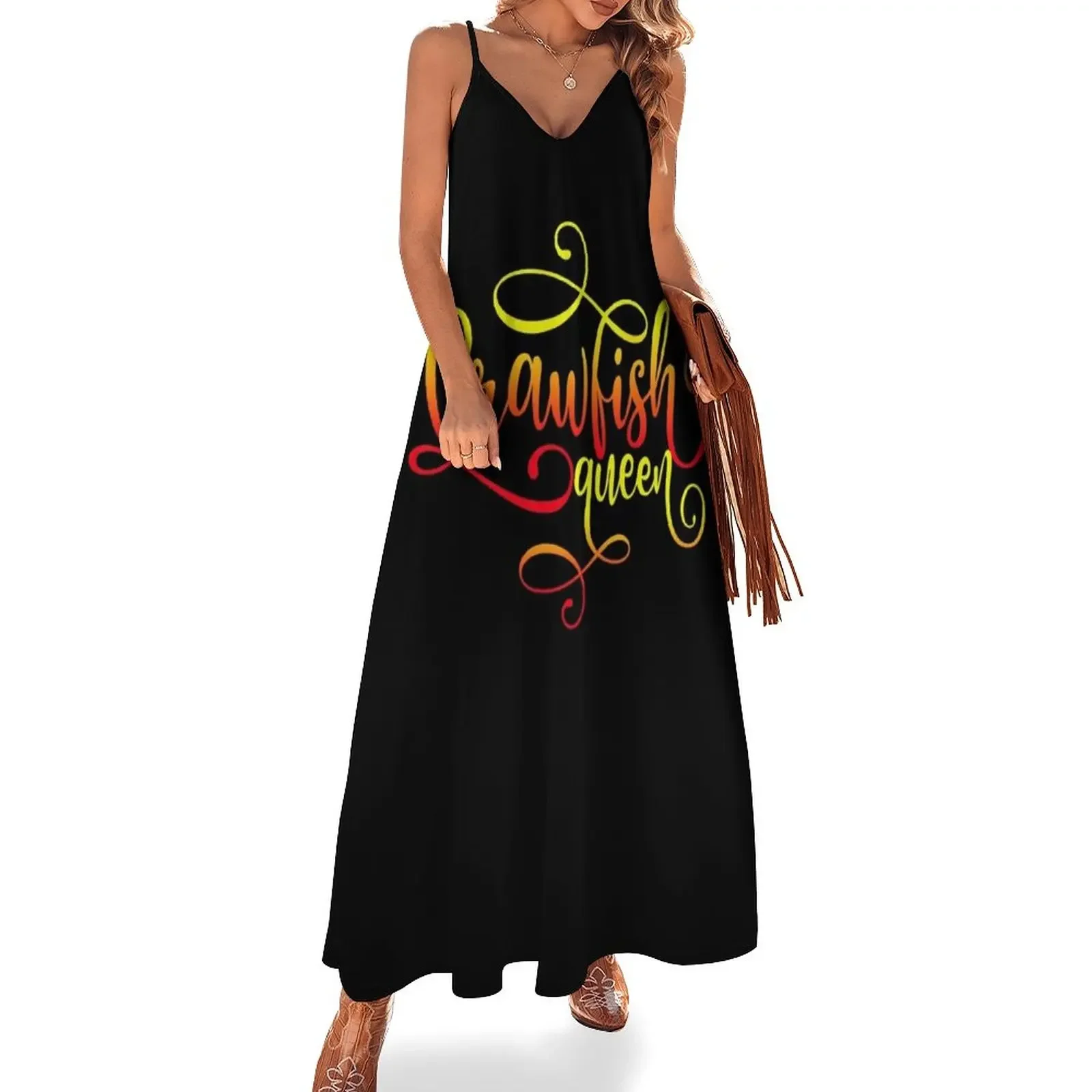 

Crawfish Queen Sleeveless Dress evening dress women elegant guest wedding dress dresses korean style