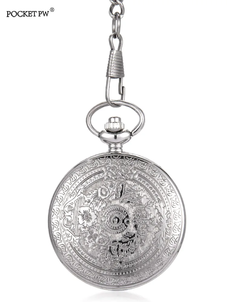 

Classical carved palace style can put photos, pocket watch flip hollowed out quartz men and women's creativity