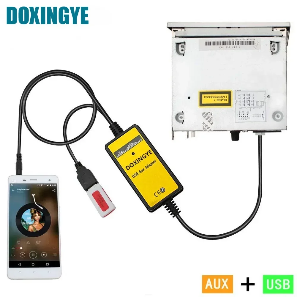 DOXINGYE Car AUX USB Car Mp3 Player Car Radio Digital CD Changer Adapter do Volkswagen Audi Skoda Seat Quadlock Passat Polo