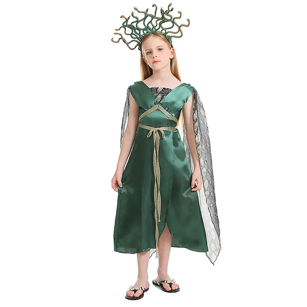 Weibliche Göttin Grünes Kleid Erwachsenen-Kopfbedeckung Tanzparty-Aufführungskleidung Halloween Karneval Maskerade Cosplay Rockanzüge 2026 – Detail 9