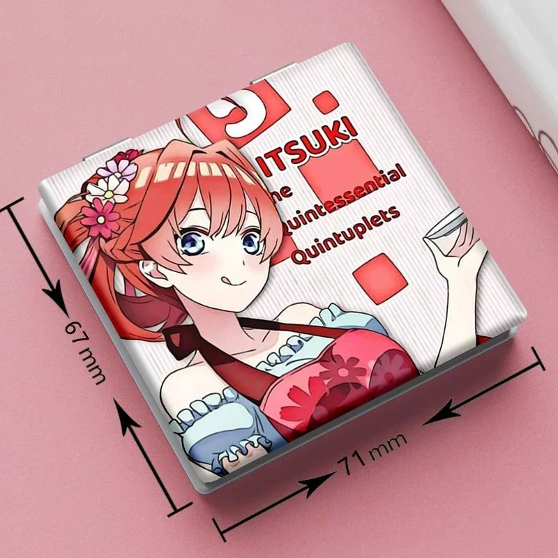 7 × 6 センチメートル五等分の花嫁折りたたみ両面化粧鏡ポータブル旅行アニメかわいい女の子拡大鏡