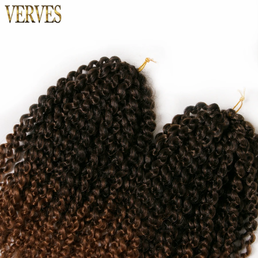 Verves crochê trança cabelo 60 g/peça sintético 12 Polegada encaracolado trança ombre extensões de cabelo borgonha loira preto