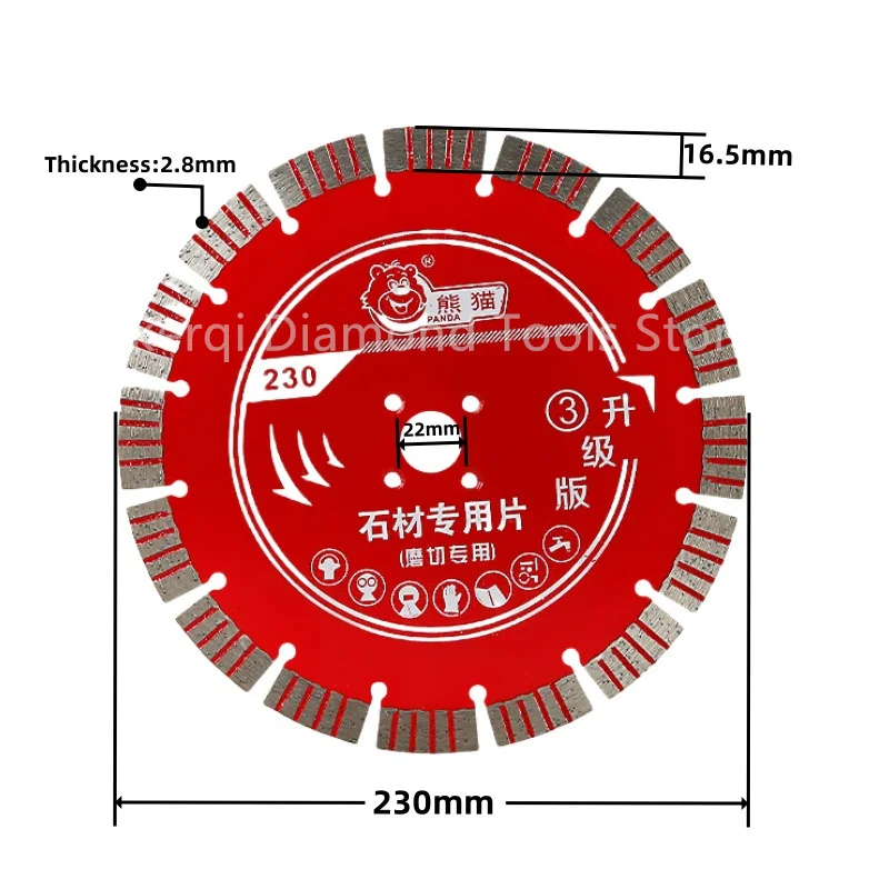 1 STÜCK 9 Zoll 230 mm Diamantsägeblatt mit 22 mm Dorn-Diamanttrennscheibe zum Schneiden von Porzellan, Fliesen, Keramik, Marmor, Granit