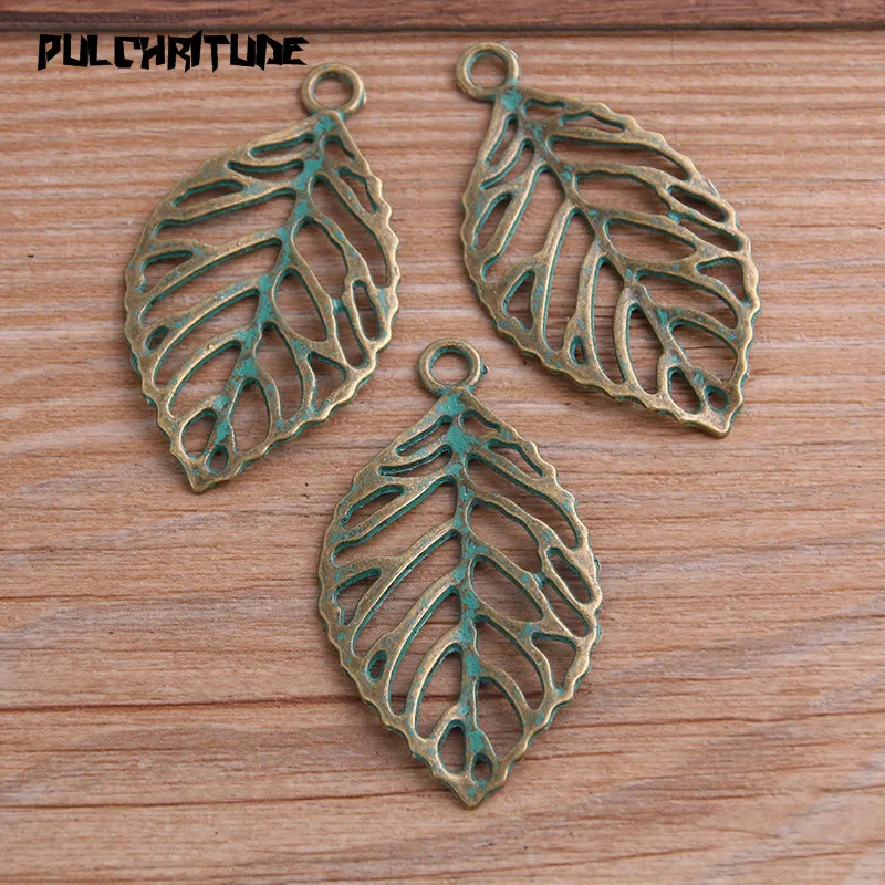 13 Styles 2-30pcs Mix Green Bronze Metal Zinc Alloy Leaves Charms Fit Jewelry Medical Plant Pendant Handmade Makings