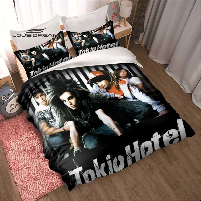 Imagem -06 - Conjunto de Cama King Size Hotel Moda Impressão 3d Banda Rock Decoração de Casa Capa de Colcha Fronha para Meninos e Meninas