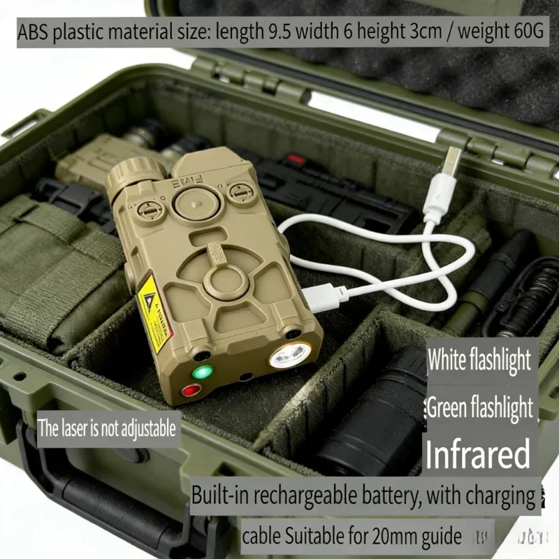 

Лазерный индикатор-фонарь OGL NO.689, 3-в-1 функции, совместимость с 20-мм планкой, USB-перезаряжаемый, для страйкбола, охоты, игр CS