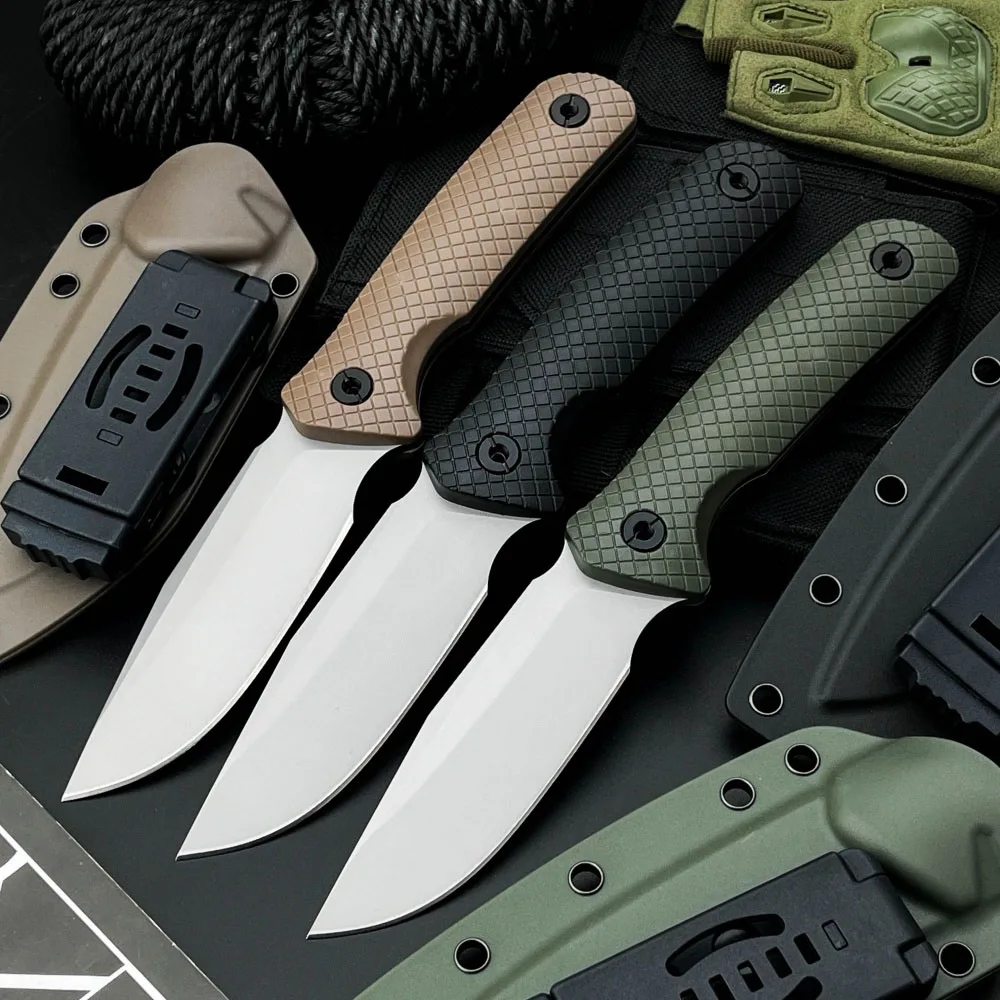 

Тактический охотничий нож с фиксированным лезвием для кемпинга, 8Cr13MoV, лезвие из нейлонового волокна, ручка с ножнами для выживания, подарки