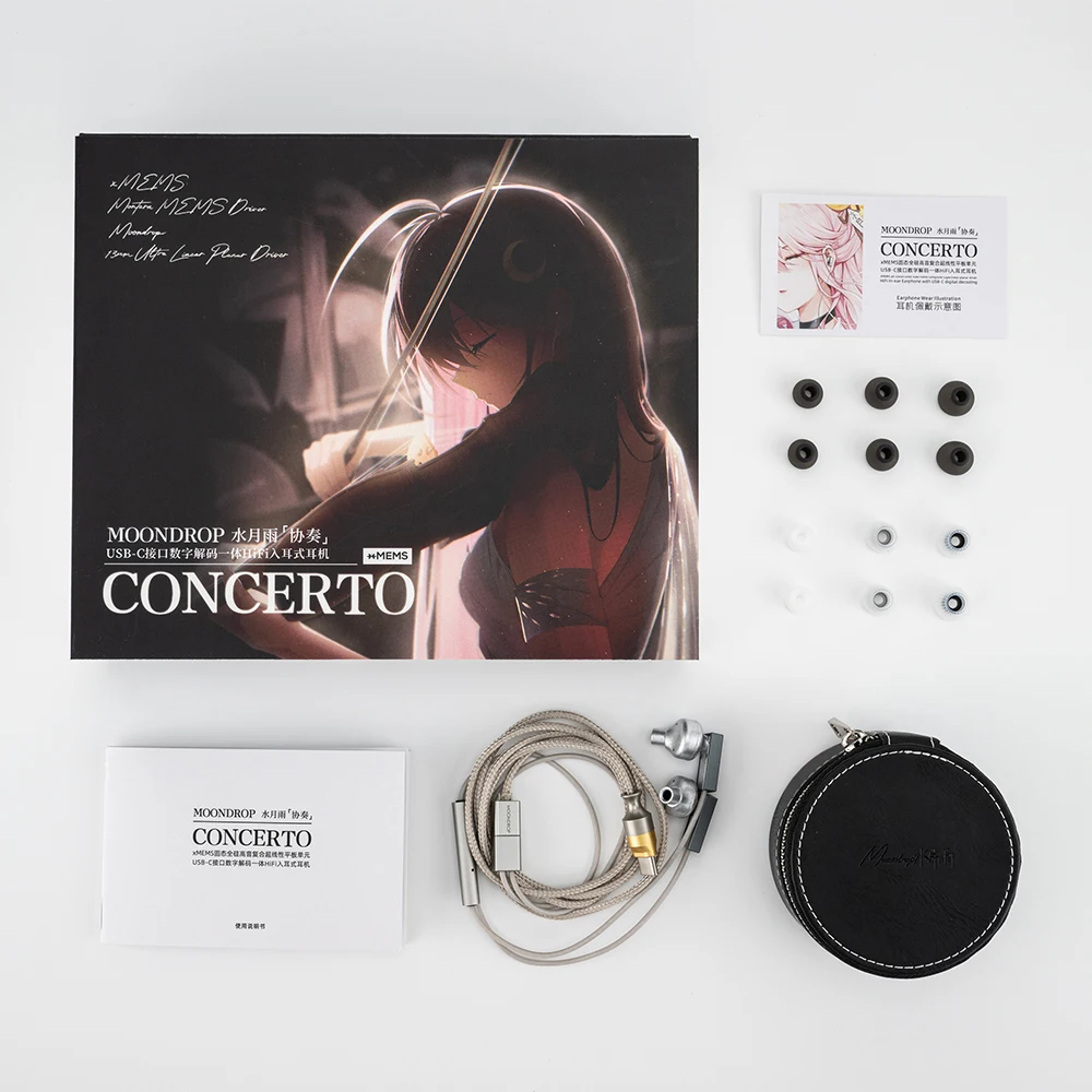 Moondrop Concerto USB-C Монитор декодирования IEMs Наушники-вкладыши 13 мм Плоский драйвер Наушники-вкладыши с микрофоном