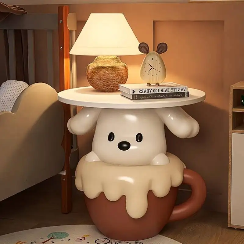 xx-Nightstands Storage Animal Shaped Led Charging Bedside Table Modern Narrow Girls Mesitas De Noche Bed Side Table^