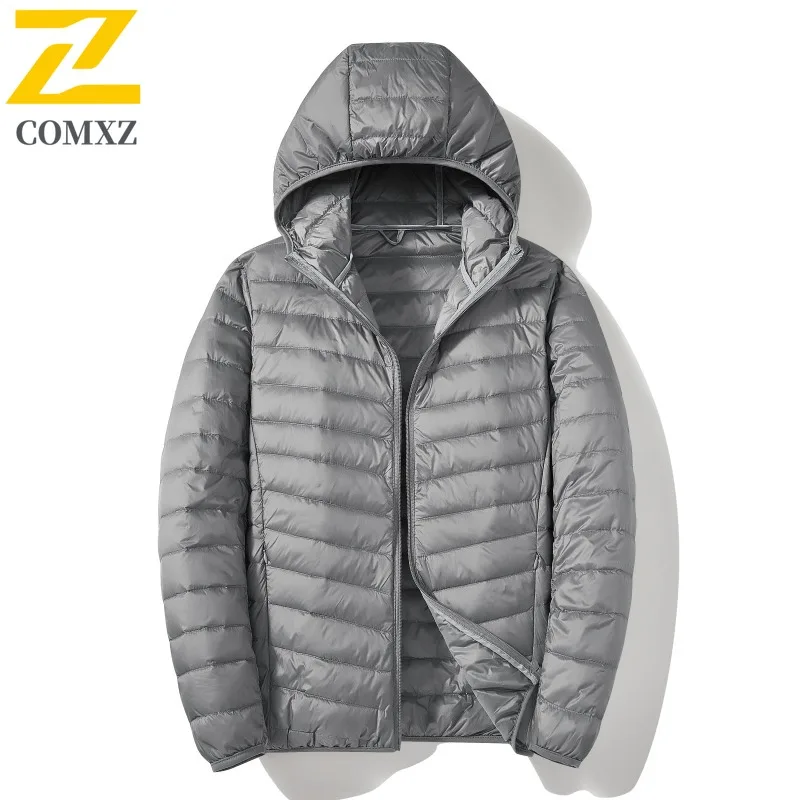 COMXZ Comfortable Versatile Down Jacket Fashion Minimalist Unisex Same Hooded Cold Winter Thermal Portable White Duck Down Parka
