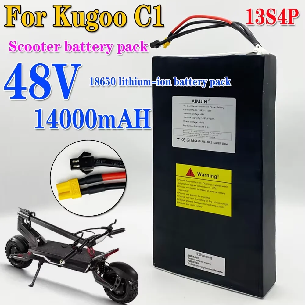 

Original Kugoo C1/C1 Plus /ES3 Scooter Lithium ion Battery Pack with BMS 13S4P 48V Scooter Battery 14000mAh 14Ah