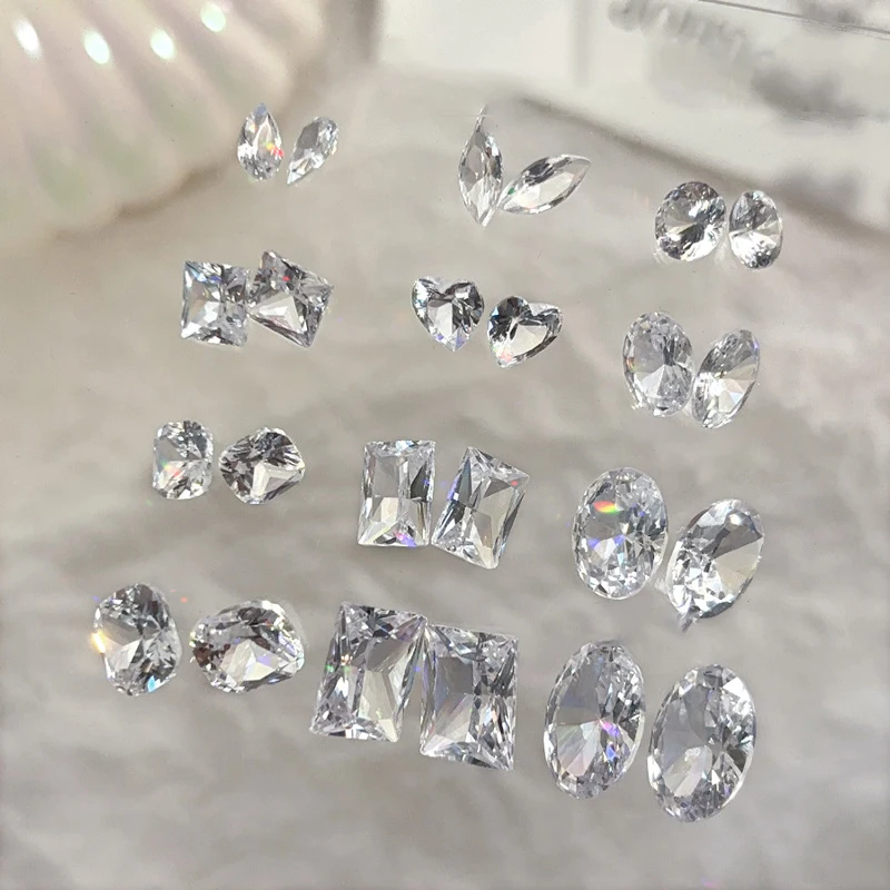 5 قطع تألق شفافة الزركون مسمار الفن لامعة واضحة وأشار أسفل كريستال 3d Diy مانيكير الديكور الملحقات #3
