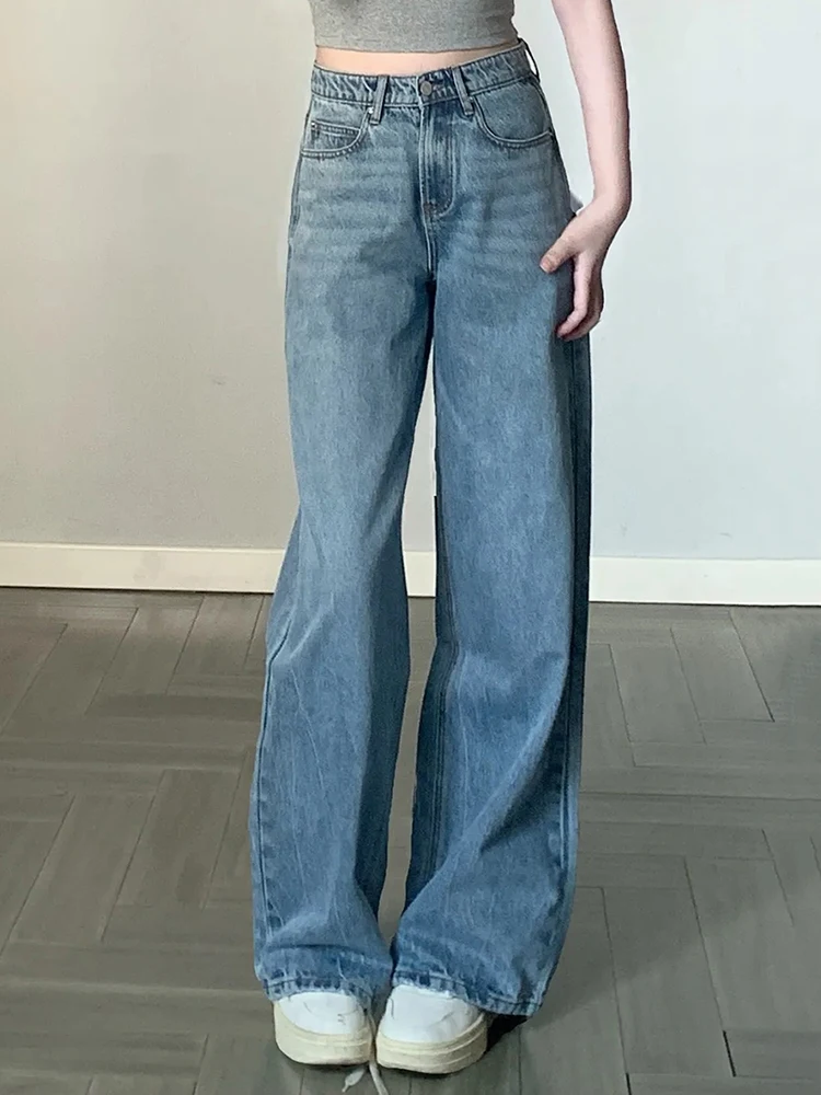 REDDACHiC سباركلي حجر الراين رسائل فضفاض الجينز لطيف Y2k ريترو شعيرات عادية بنطال ذو قصة أرجل واسعة كوريا النساء السراويل الشارع الشهير