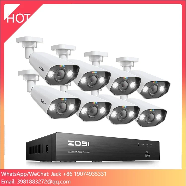 H.265 Full Line Bullet Full HD POE 8ch 8MP Outdoor CCTV Camera Security Video Day and Night Vision IP NVR Surveillance System