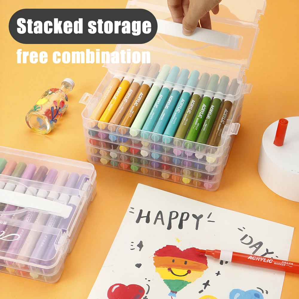 24-84 ألوان علامات الاكريليك أصحاب القلم الملون التجفيف السريع لطلاء الخشب قماش هدية الكريسماس DIY بها بنفسك الحرف لوازم الفن #4