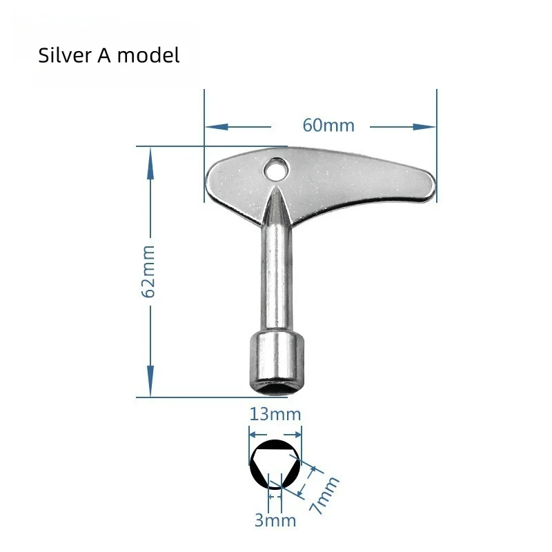 Tri-Wing Cross Key Wrench Tool for Electric Cabinet/Car Elevator/Water Meter - Multipurpose Durable Anti-Slip Handle, Portable