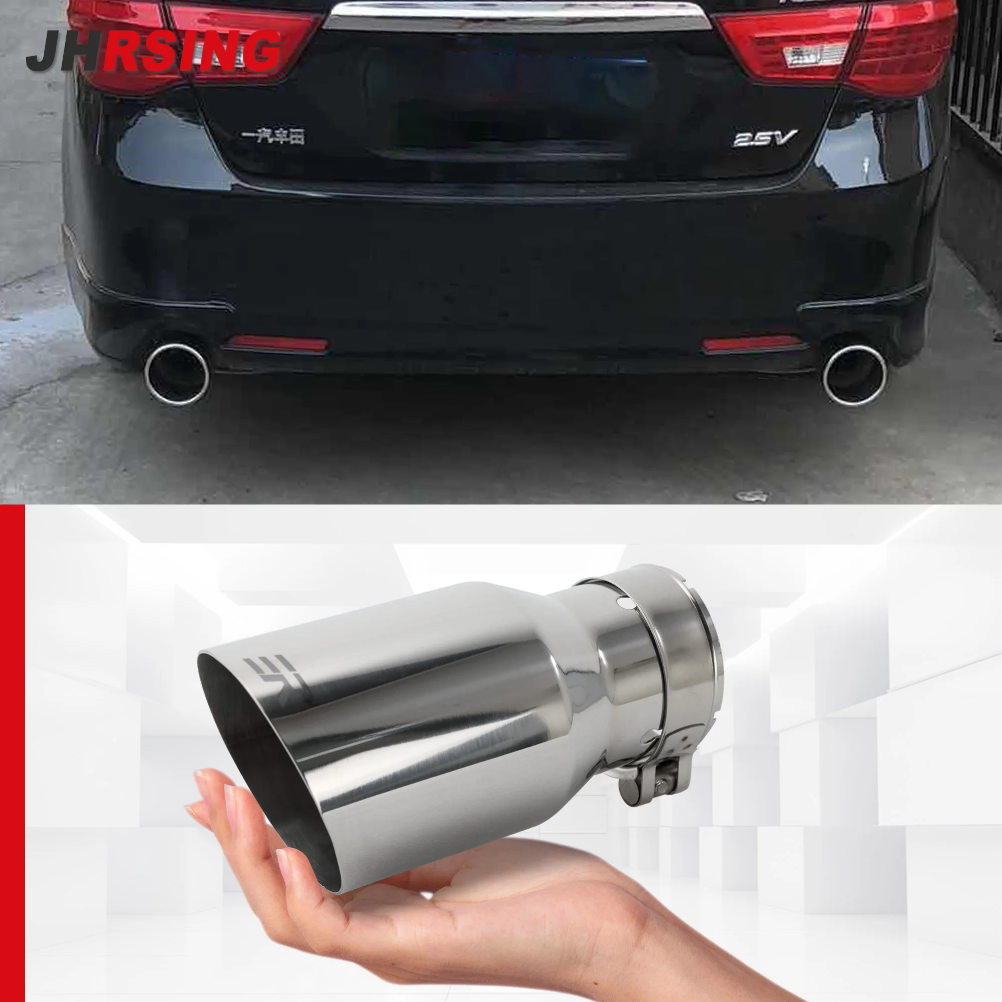 

1PCS Stainless Exhaust Tips Modify for Car Decoration Upgrade Universal Muffler Tail Tip Nozzles Single Wall Angle Cut