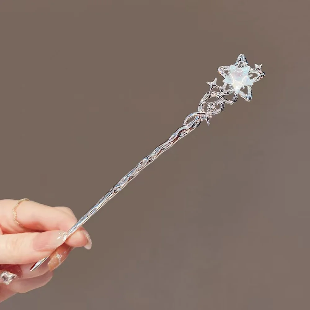 Metal Alloy Hair Accessories Romantic Star And Moon Hair Chopsticks Moonlight Stone Hairpin Skin-Friendly Girls Women'S Hairpins