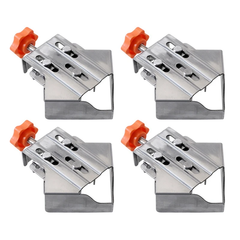 

4Pc Carpenter Quick Positioning Clamp for Wood Panel Splicing 90 Degree Right Angle Fixing Clip Right Angle Clamp-Closed