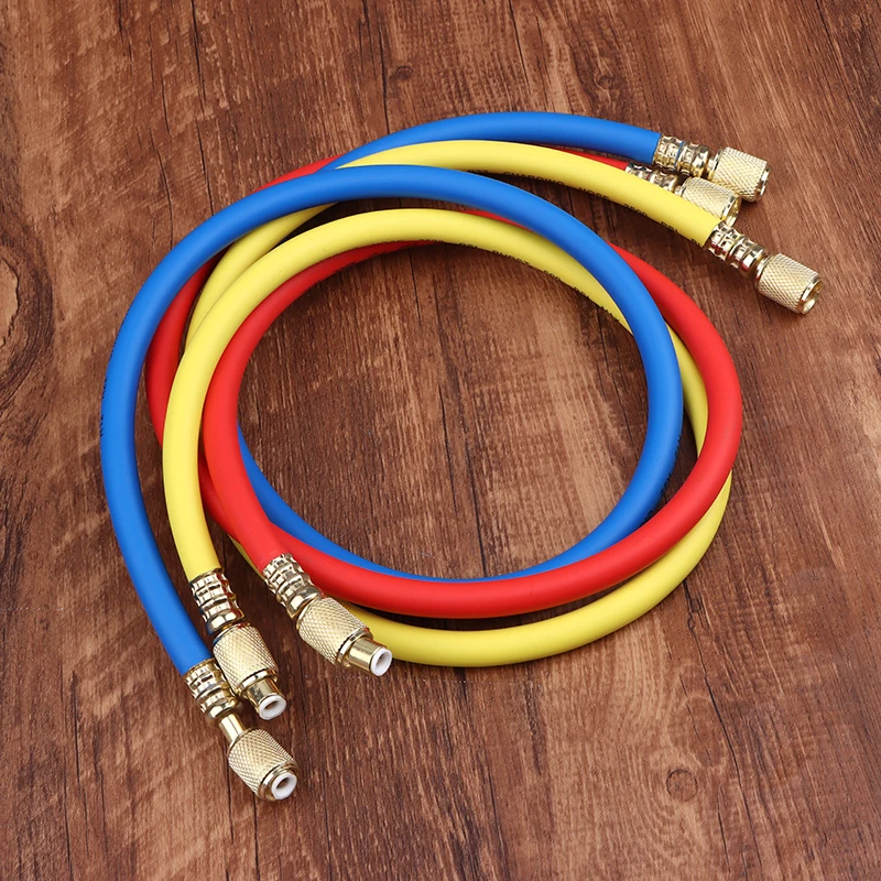90-150cm R410A 1/4'' SAE AC Charging Hose Set 500 PSI For Air Condition Refrigerant Hoses R134 R22 Refrigeration Charging Tool