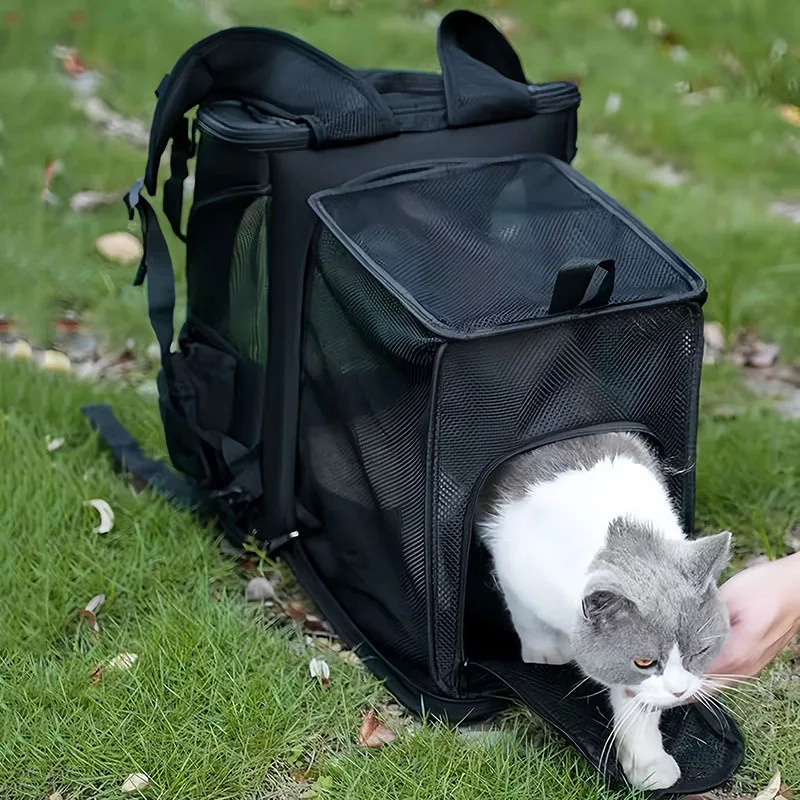 Pet Carrier Backpack for Cats Dogs Portable Breathable Mesh Window Foldable Travel Pet Backpack for Outdoor Hiking Camping