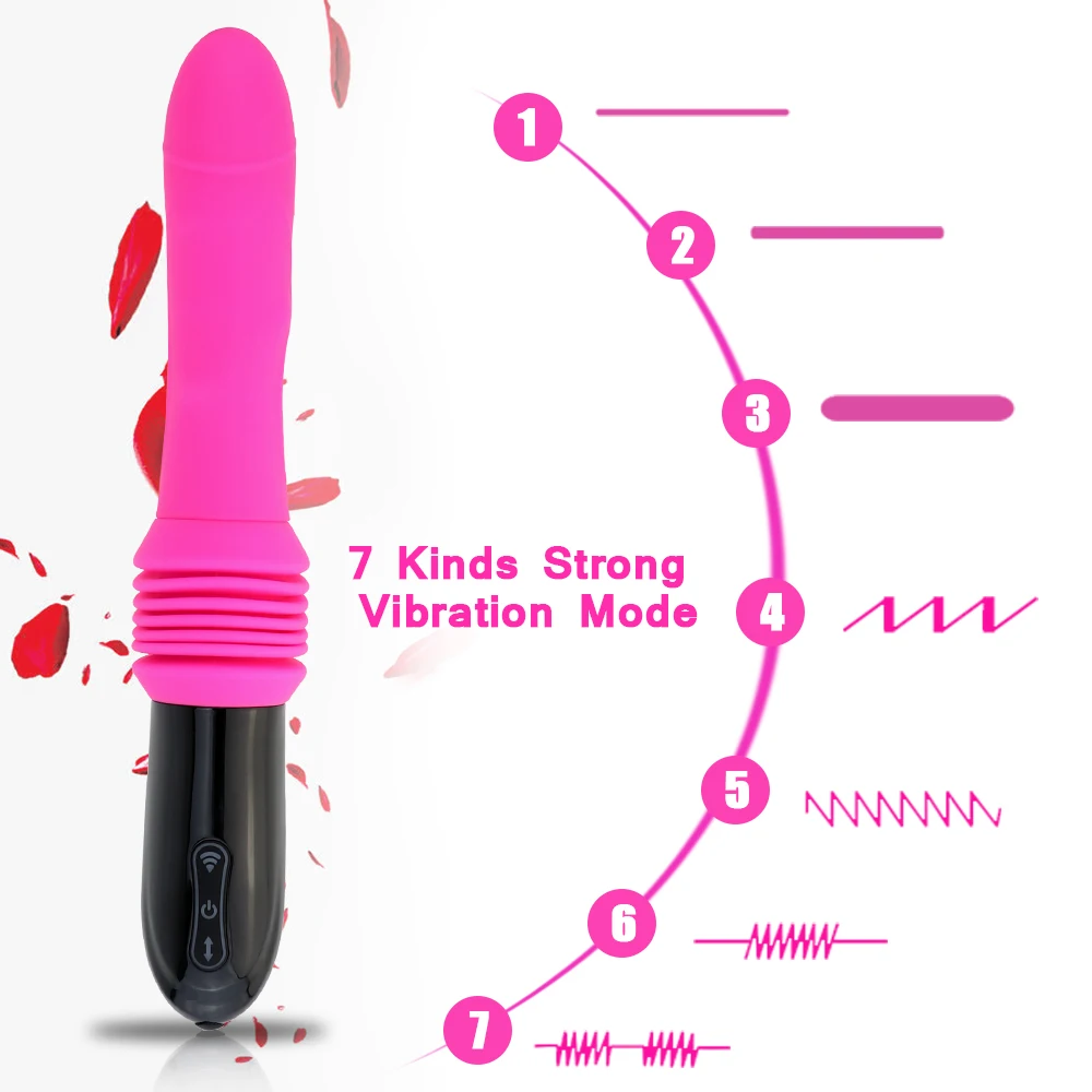 Telescopic Dildo Vibrator Automatic Up Down Massager G-spot Thrusting Retractable Pussy Vibrate Large Size Sex Toys for Women