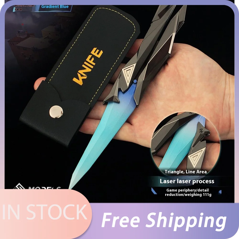 22cm Singularity 2.0 Butterfly Knife Valorant Model Toy Zinc Alloy Non-Sharp Blade Folding Design, Includes Sheath