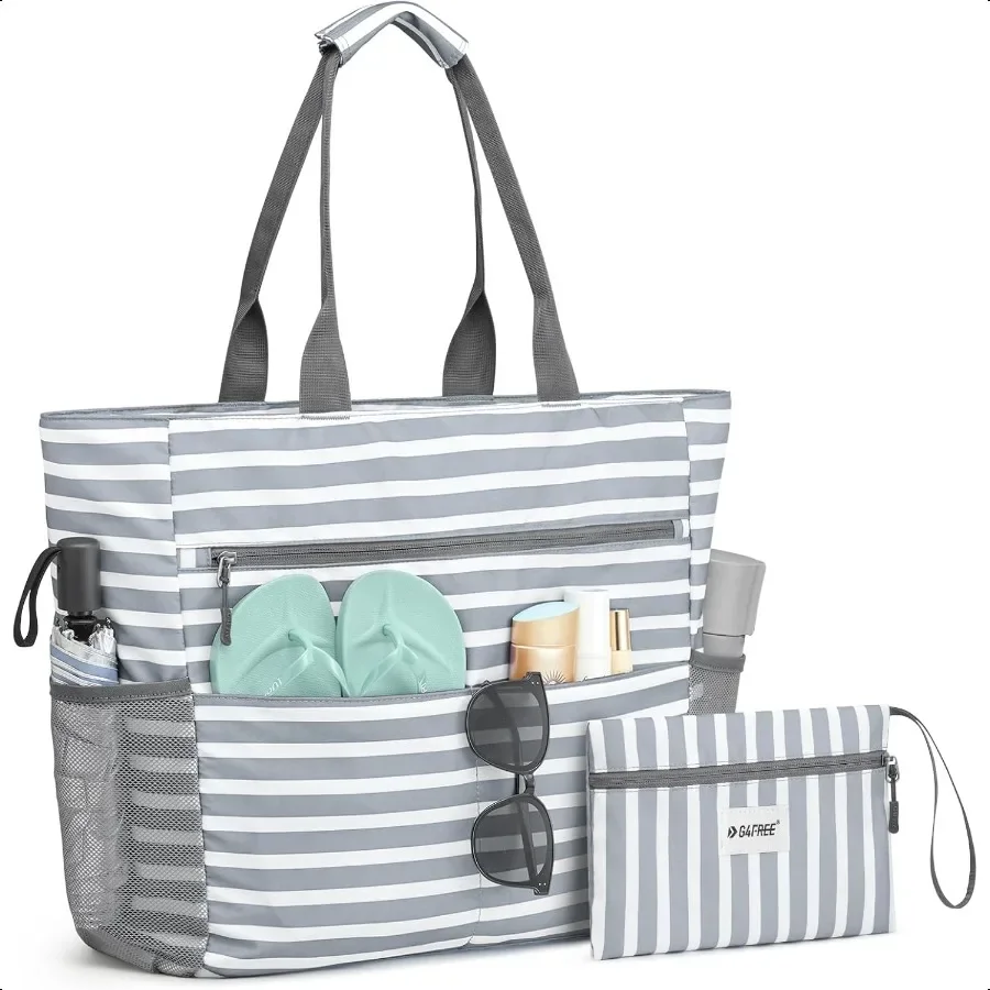 

Beach Bag Waterproof Sandproof Beach Tote Bag Large Capacity Foldable for Women