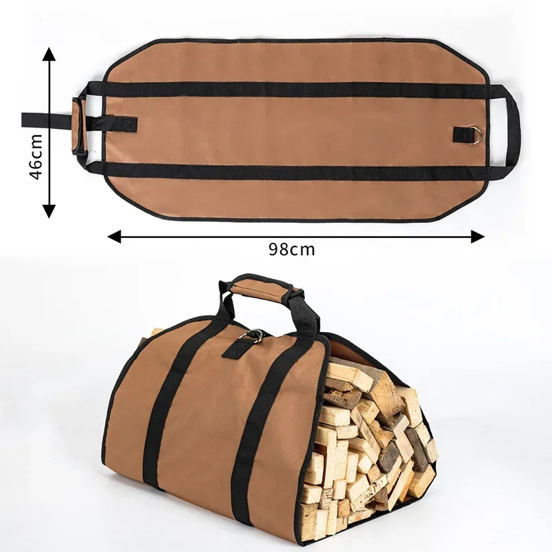 

Large Capacity Firewood Storage Bag Waterproof Scratch-resistant Wood Log Carrier Outdoor Camping Firewood Holder Wood Carry Bag