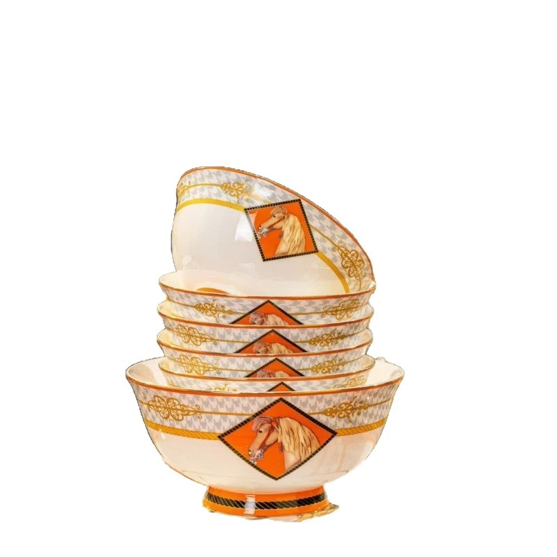 New dishes and horse sets tableware, bone china European light luxury palace style